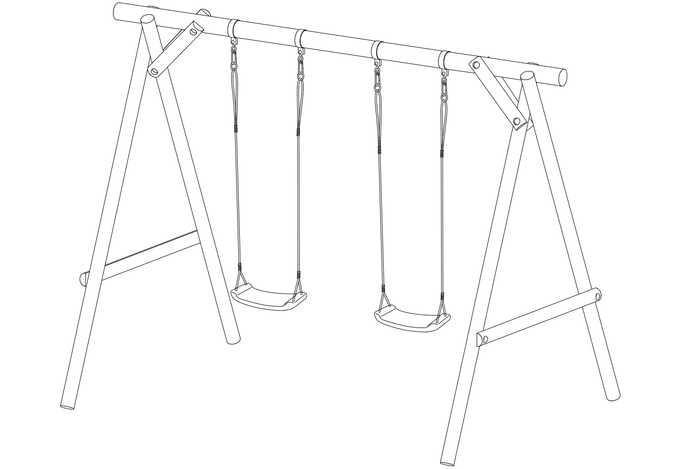 Schaukelgestell Seebär Doppelschaukel Typ 1.2 Schaukelgerüst für Kinder Holz KDI 