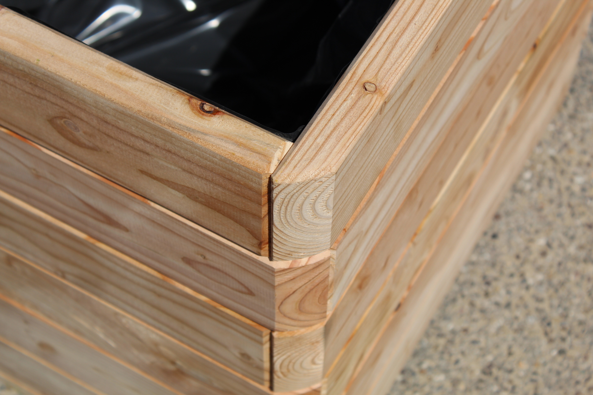 Massiver Pflanzkasten Mammut 58x58xH57 cm aus Lärchenholz natur Blumenkasten Blumentopf Pflanzkübel Kräutertopf