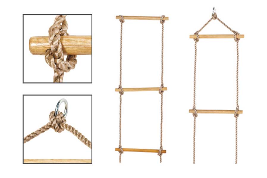 Strickleiter für Kinder Seilleiter Kletterseil Sprossen Ø 22 mm Sprossen-Länge 30 cm Strickleiter für Kinder Seilleiter Kletterseil Sprossen Ø 22 mm Sprossen-Länge 30 cm