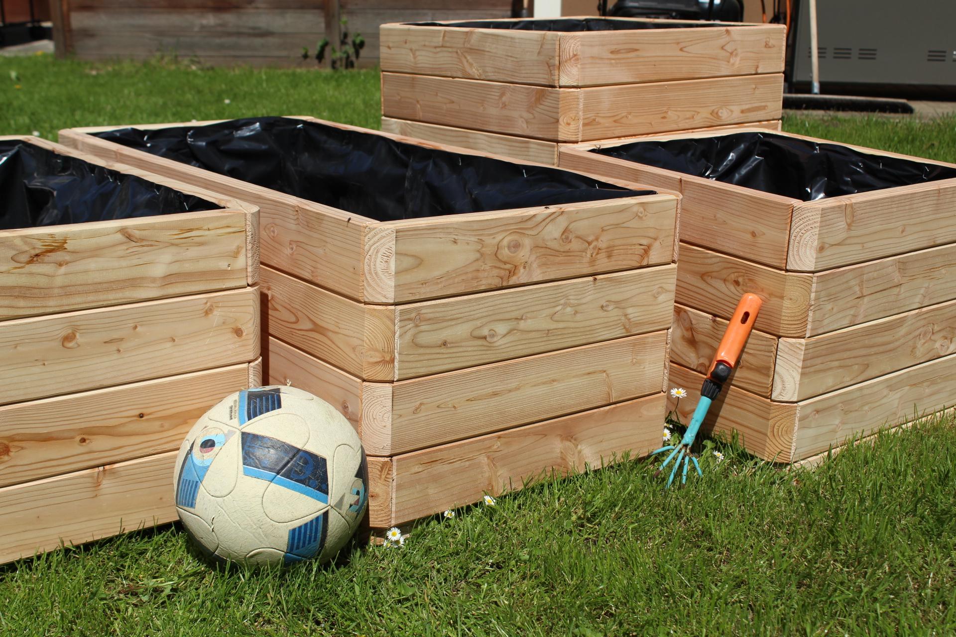 Massiver Pflanzkasten Mammut 80x50xH39 cm aus Lärchenholz natur Blumenkasten Blumentopf Pflanzkübel Kräutertopf