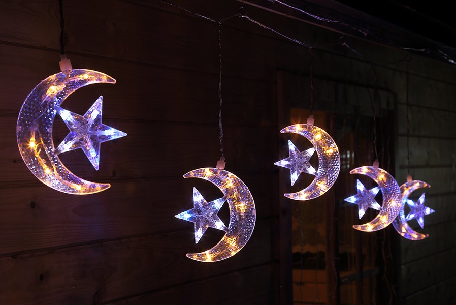 halbmond-stern-beleuchtetBgR4HYuQqRTCZ LED-Lichterkette 5 Halbmonde beleuchtet Weihnachtslichterkette außen/innen
