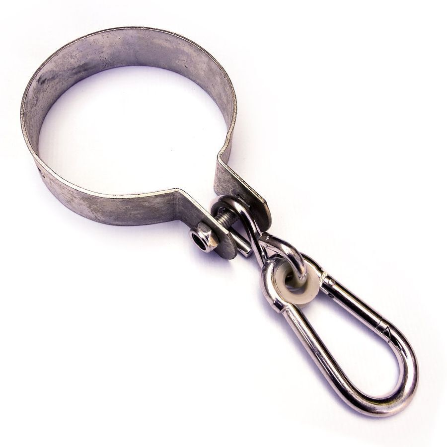 Schaukelhaken für Rundholz mit Karabinerhaken Schaukelschelle rund Manschettenhaken