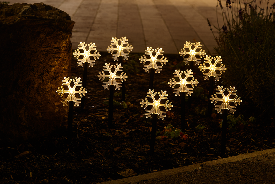 LED Leuchtstäbe 10er Set warmweiß Batteriebetrieben innen und außen