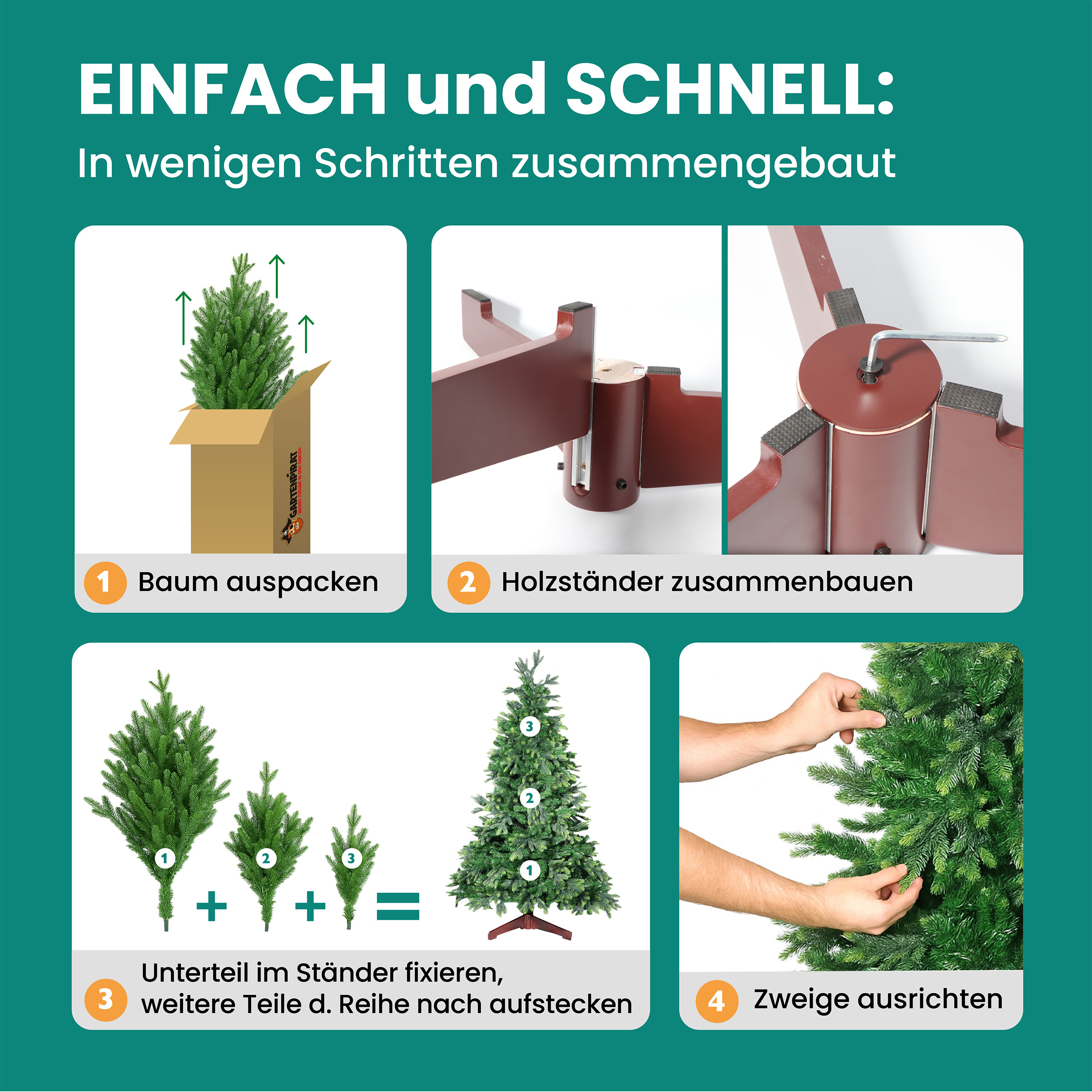 BonTree Tanne künstlicher Weihnachtsbaum mit LED Christbaum Komfort Set BonTree Tanne künstlicher Weihnachtsbaum mit LED Christbaum Komfort Set