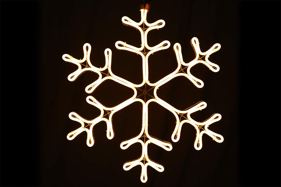 neon-schneeflocke Schneeflocke aus 6 m Neon-Lichtschlauch mit 720 LED warmweiß