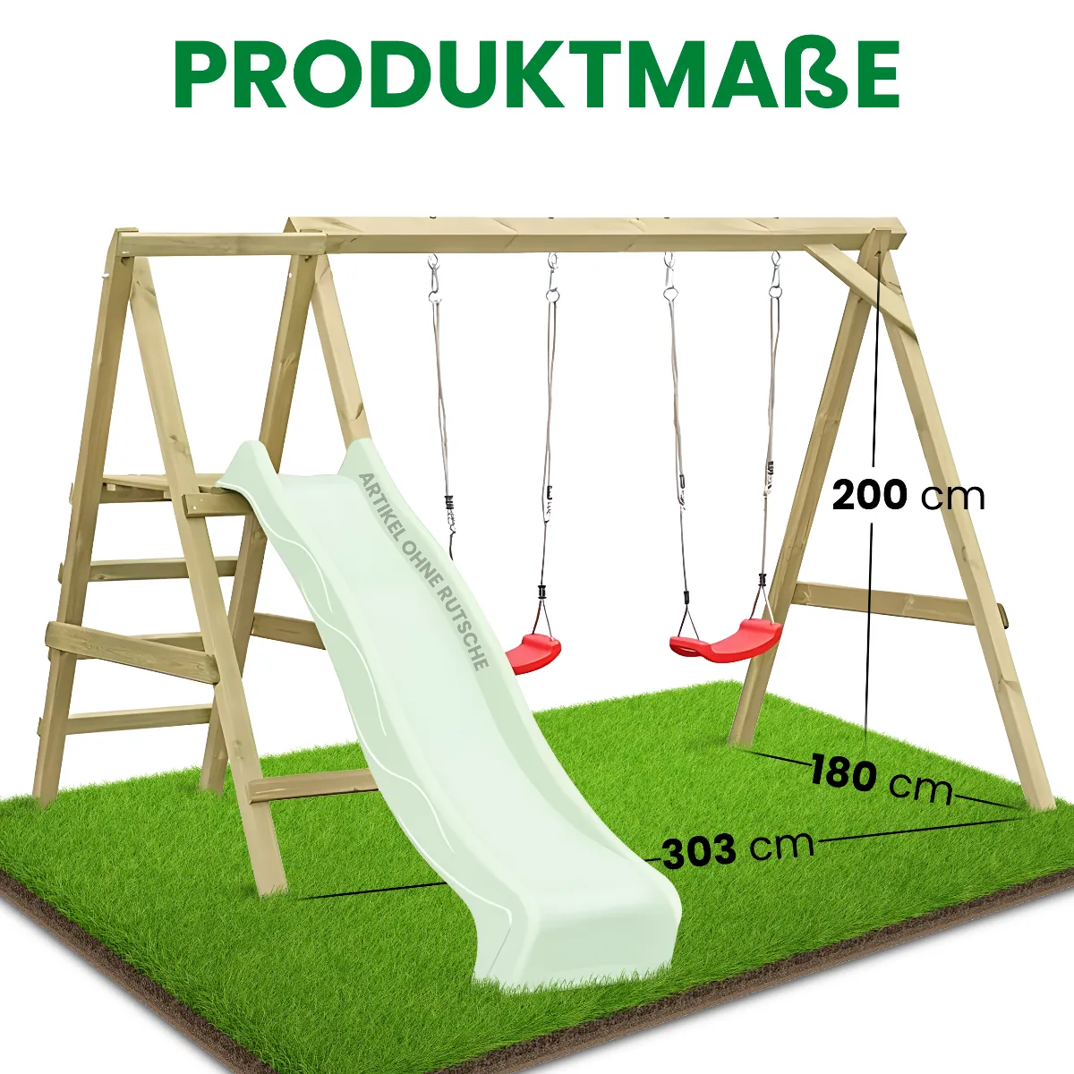 Doppelschaukel Luna Typ 4.2 – KDI mit Podest 120 cm ohne Rutsche