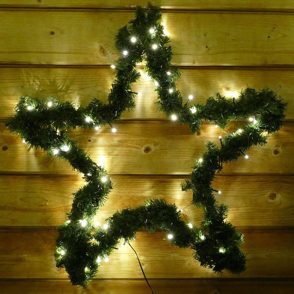 Girlanden-Stern mit LED-Beleuchtung warmweiß Lichterkette Stern Girlande