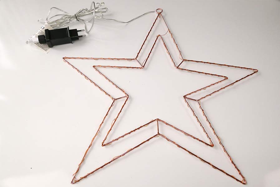 b6Jf41zEkANlgoJ Weihnachtsstern aus kupferfarbenem Draht mit LED-Lichtern warmweiß Fensterstern