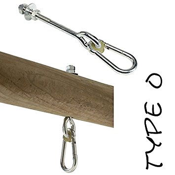Schaukelhaken M10x230 mm MIT KARABINER für Holzstärke 70-100 mm