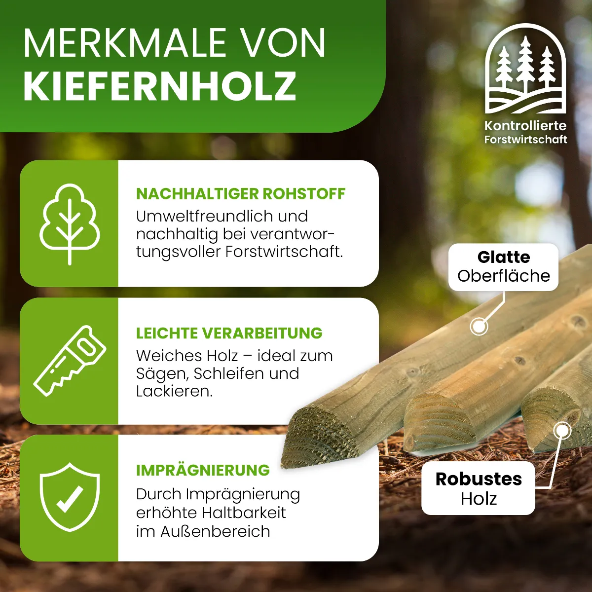 Holzpaket für Gartenzaun Lattenzaun inkl. Schrauben 180 cm breit Kiefer imprägniert Typ C 100 cm hoch
