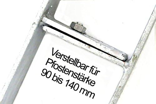 4er-Set H-Anker verstellbar 600 x 60 x 5 mm für Pfosten von 90 - 140 mm