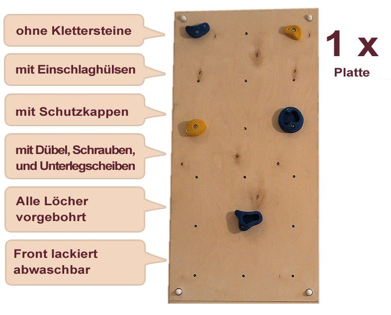 Zusatz-Wandplatte ZIW1 114x57 cm für Indoor-Kletterwand Zusatz-Wandplatte ZIW1 114x57 cm für Indoor-Kletterwand