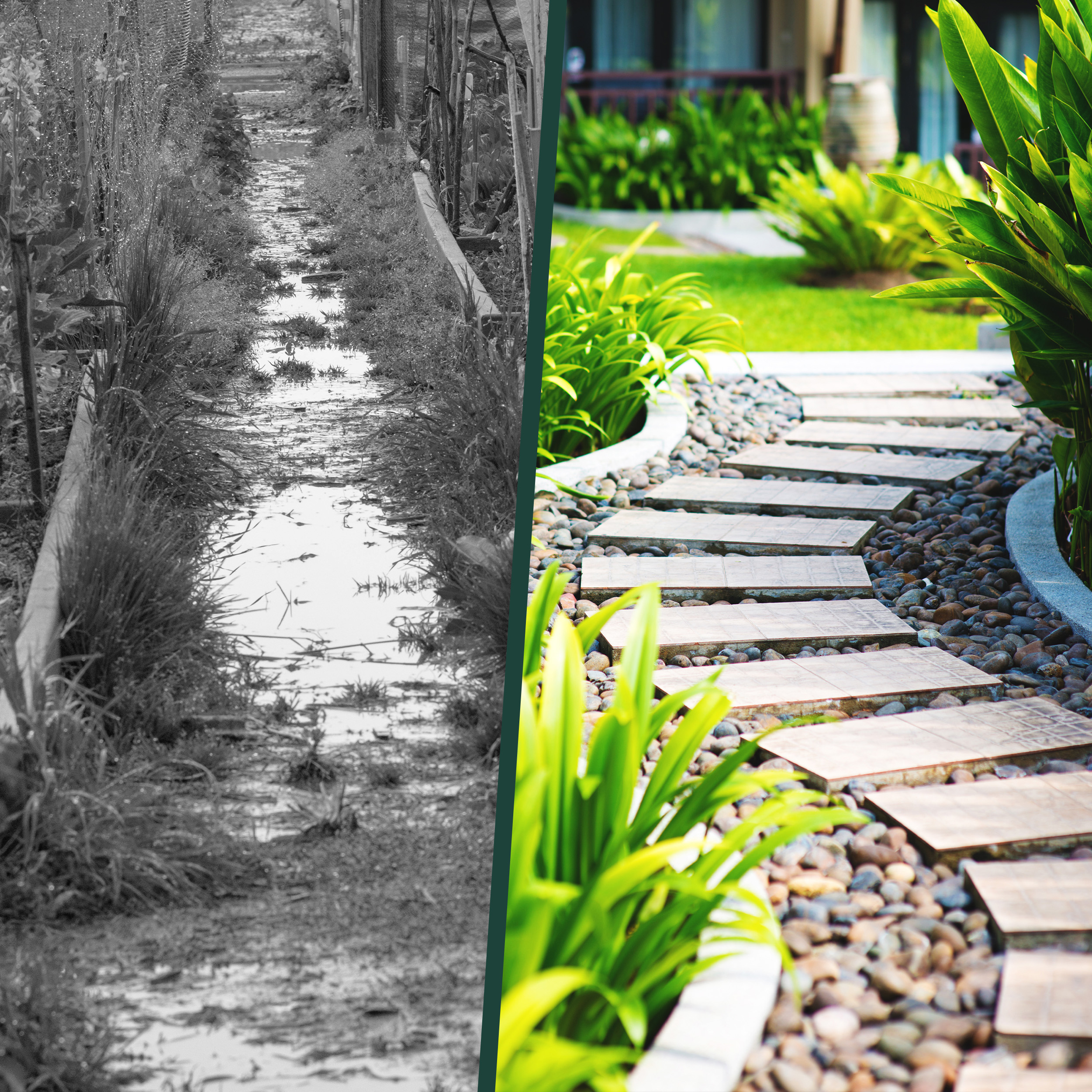 Rollweg aus Lärchenholz Gartentritte Trittplatten aus Holz Fliesen Weg im Garten