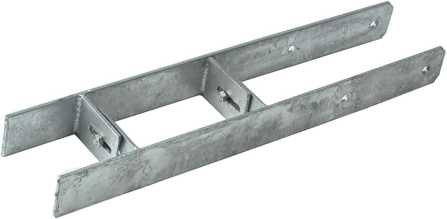 4er-Set H-Anker verstellbar 600 x 60 x 5 mm für Pfosten von 90 - 140 mm