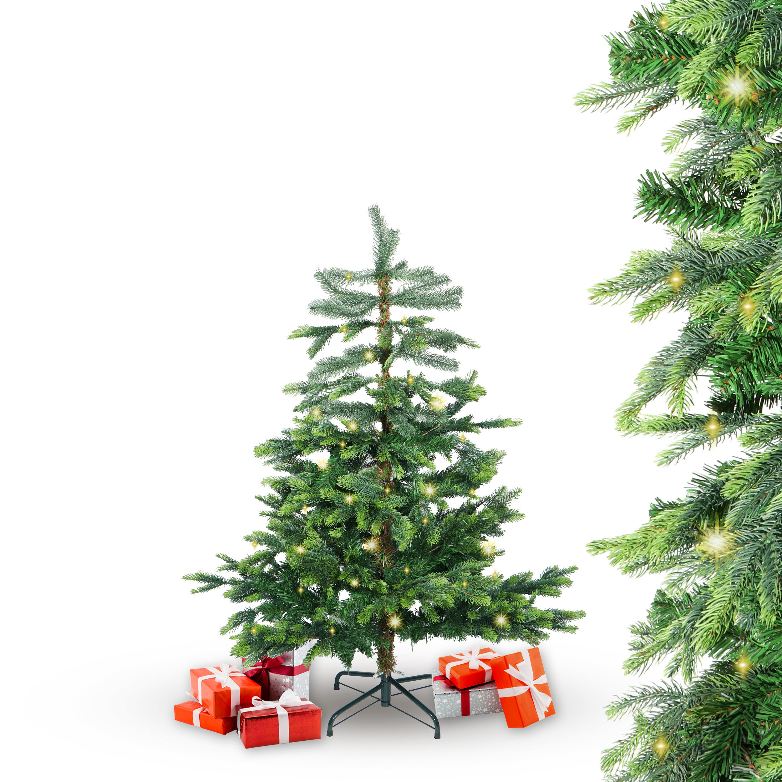 BonTree Fichte künstlicher Weihnachtsbaum mit LED Christbaum