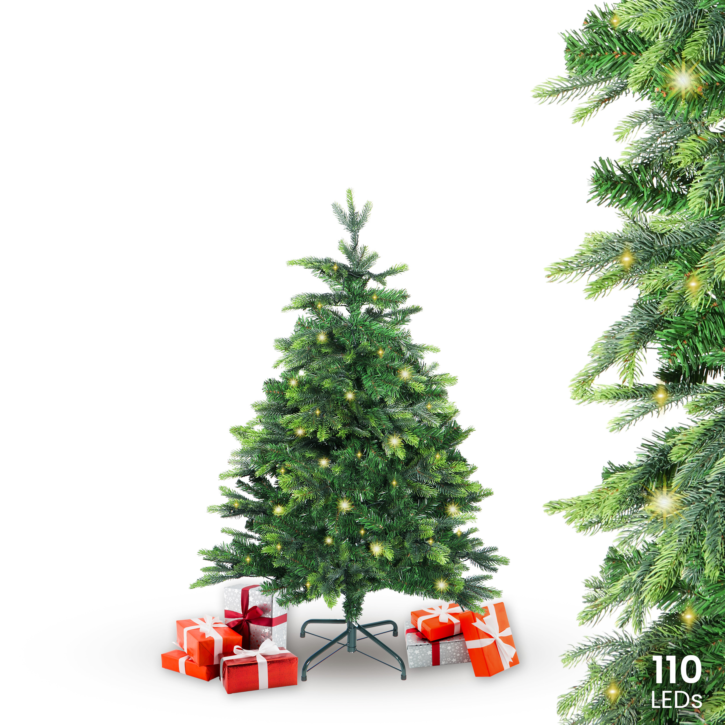 BonTree Tanne künstlicher Weihnachtsbaum mit LED Christbaum
