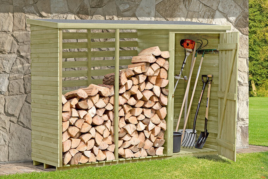 Kaminholzregal 280x100x200 cm mit Rückwand für 2,8 m³ Brennholz