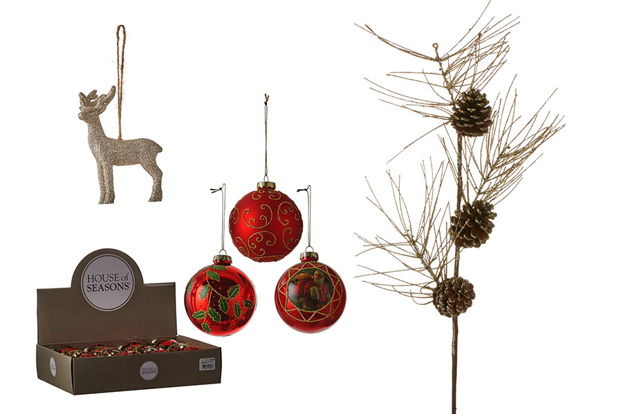zusatzbild-1-1798 Christbaumschmuck-Set 112-teilig Christbaumkugeln Rentieranhänger Deko Christbaum-Anhänger