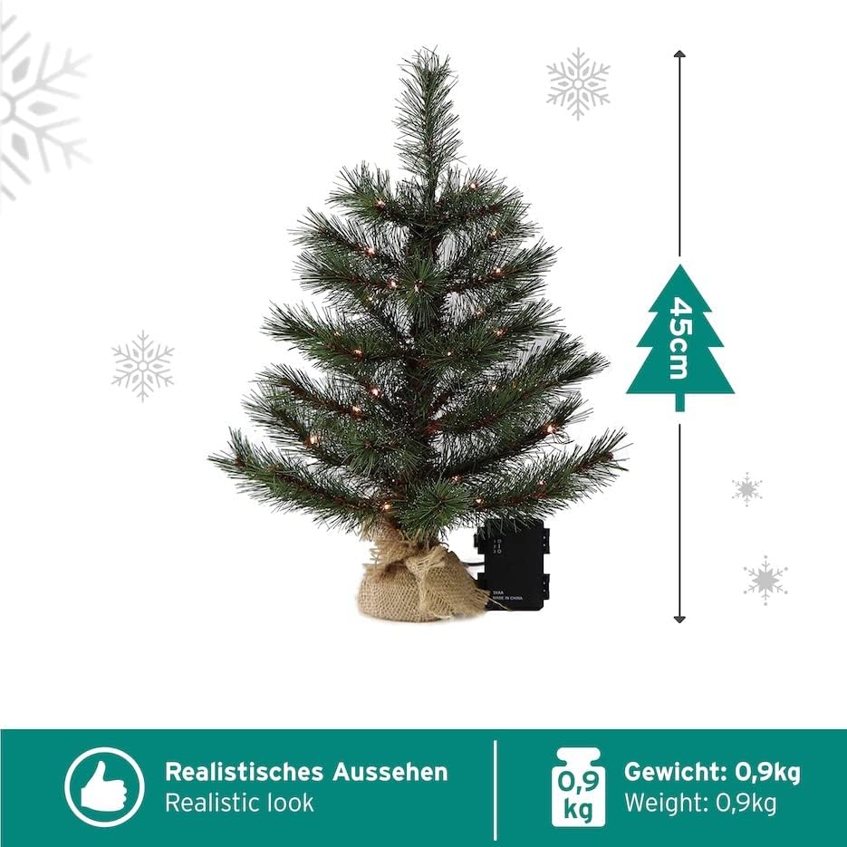 Künstlicher Weihnachtsbaum LED warmweiß kiefernähnlich mit Frosteffekt batteriebetrieben beleuchtet Künstlicher Weihnachtsbaum LED warmweiß kiefernähnlich mit Frosteffekt batteriebetrieben beleuchtet