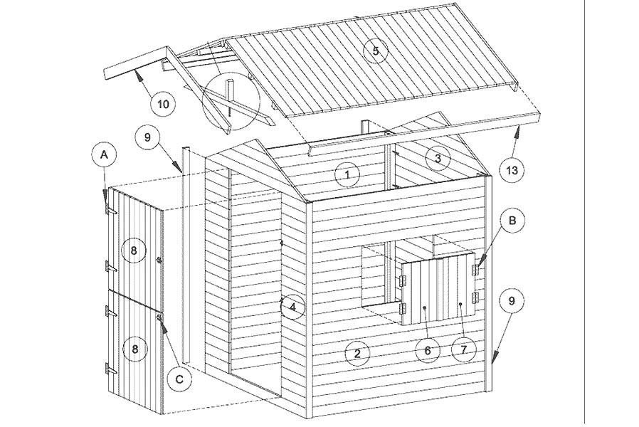 Spielhaus Emily aus Holz Gartenhaus für Kinder