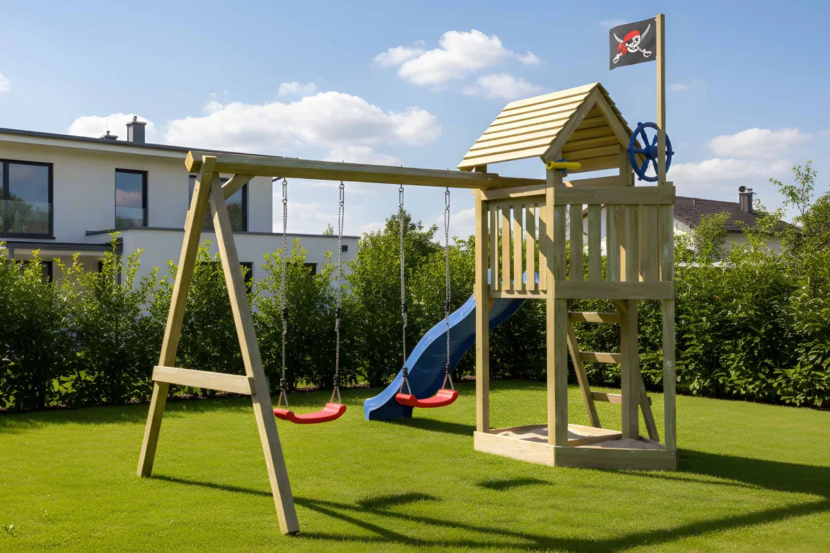 Spielturm Lina Fun mit Podest und Doppelschaukel