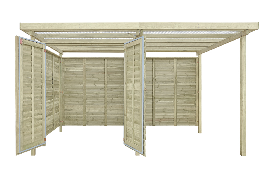 Gerätehaus Cargo Mix mit Unterstand Kiefer KDI 408 x 254 cm Gerätehaus Cargo Mix mit Unterstand Kiefer KDI 408 x 254 cm