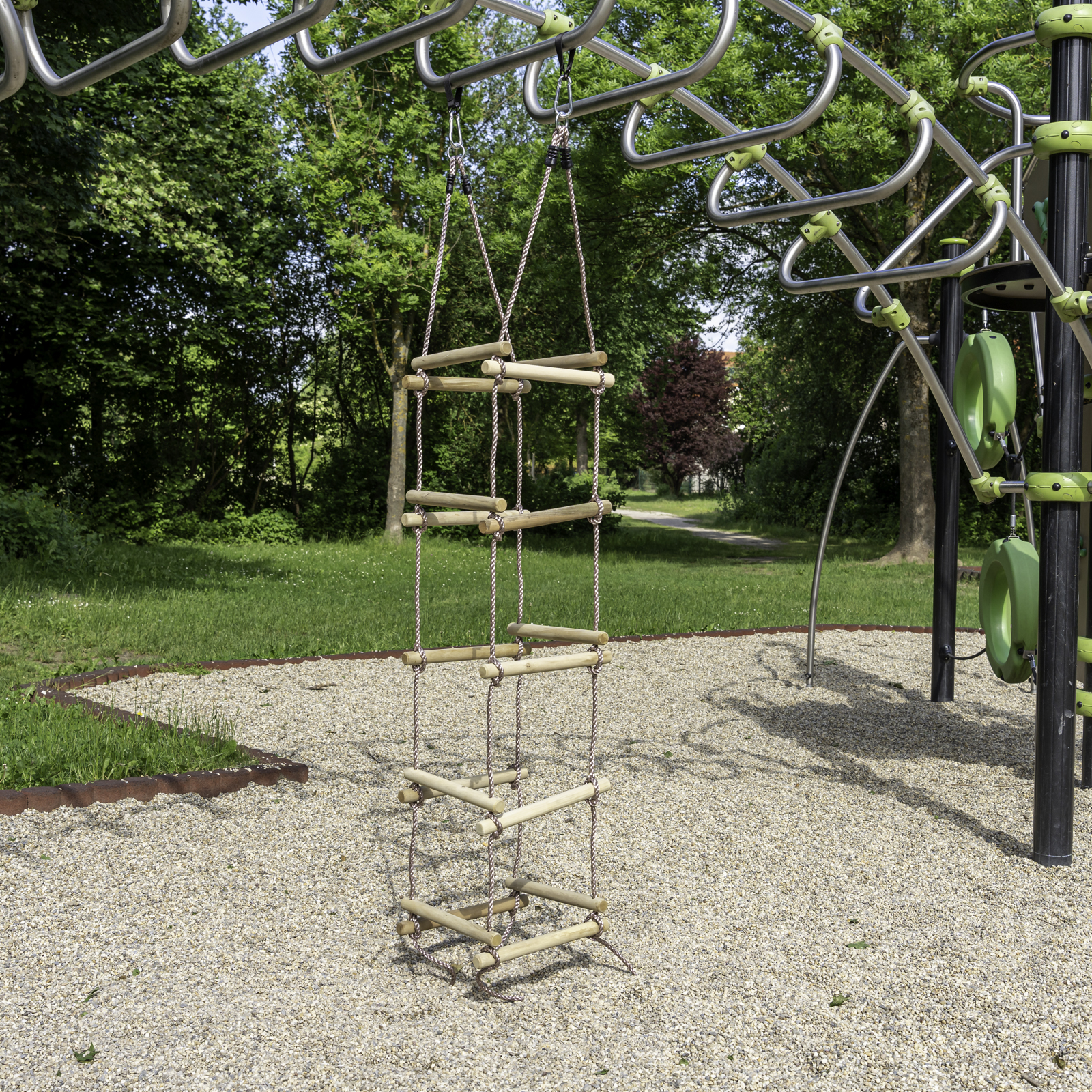 Strickleiter 2 m mit Holzsprossen 5 Ebenen für Kinder Kletterleiter für Spielturm
