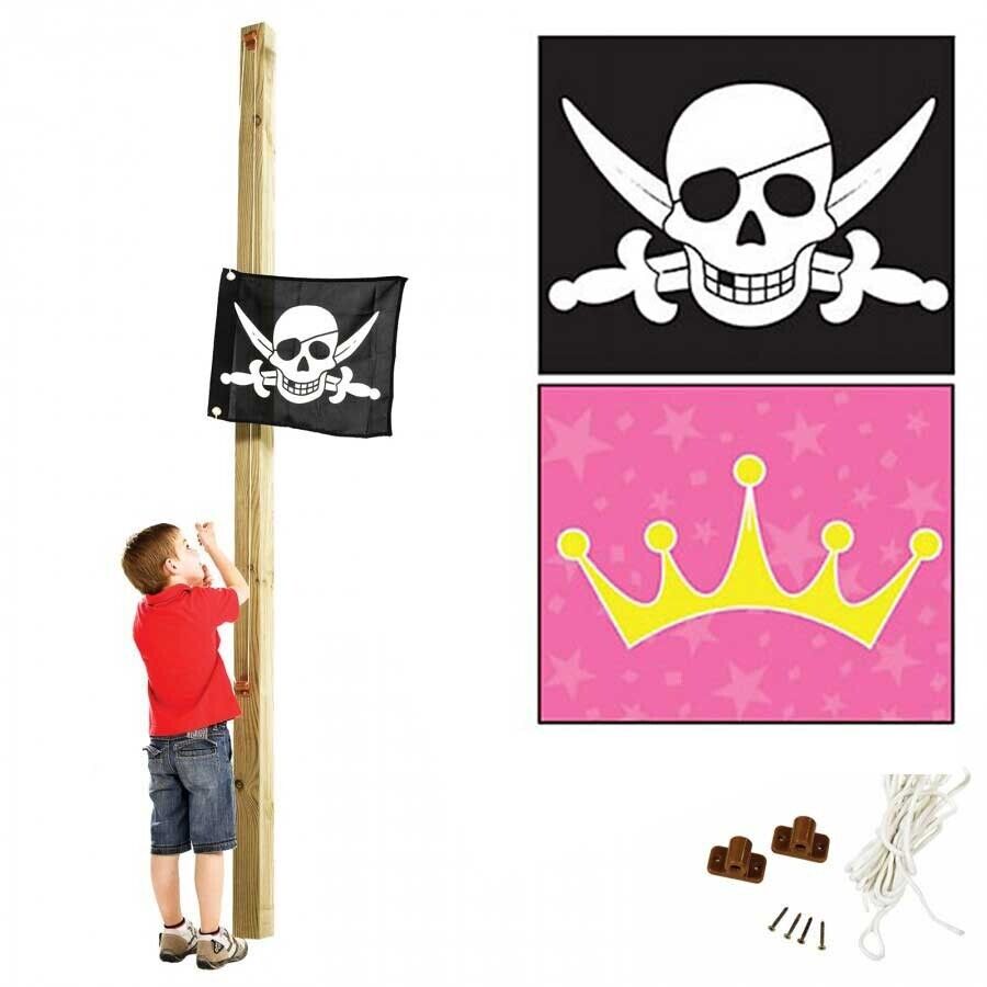Hissfahne mit Flagge für Kinder Zubehör für Spielturm Fahne