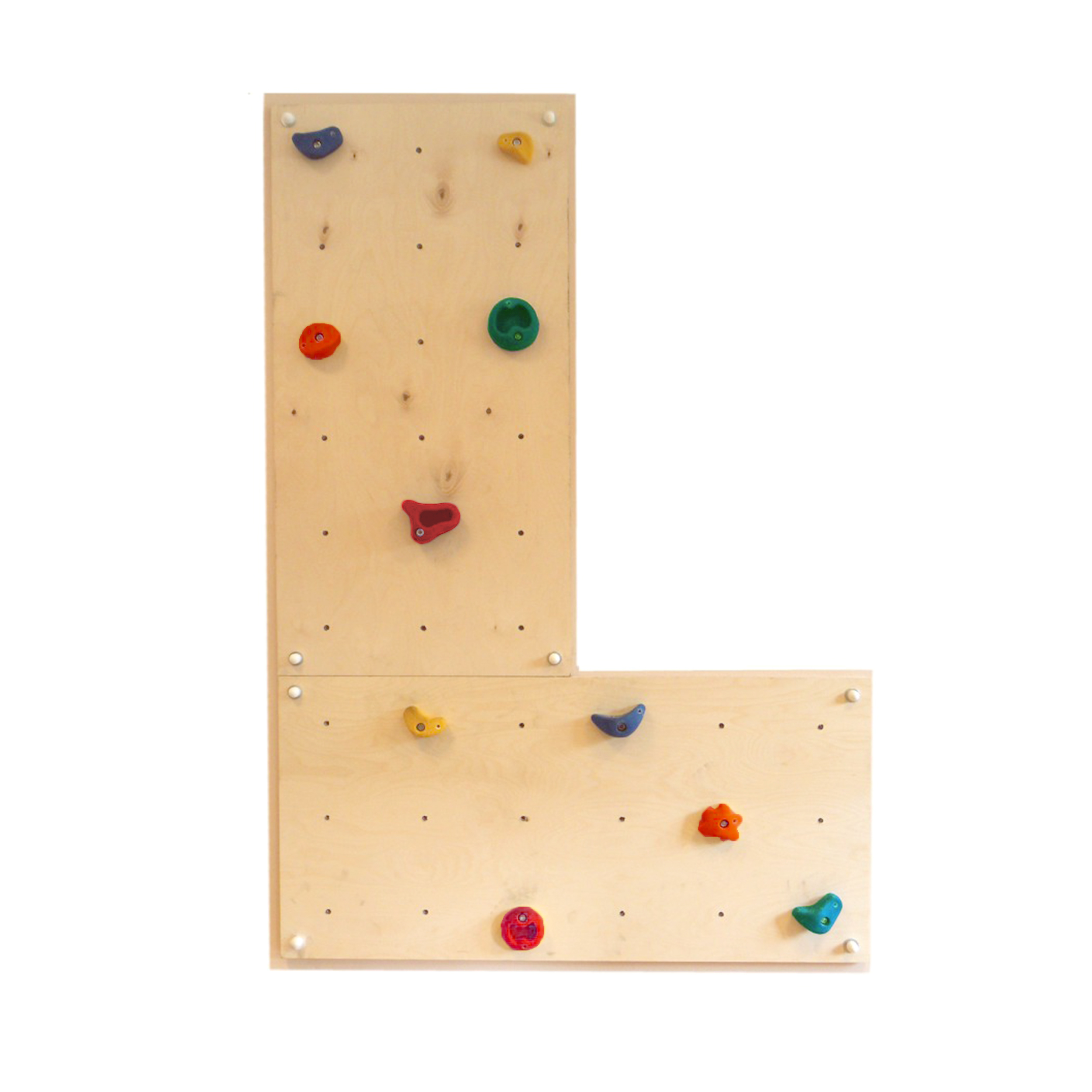 Kletterwand Indoor mit bunten Klettersteinen und Montagematerial für Kinder und Erwachsene