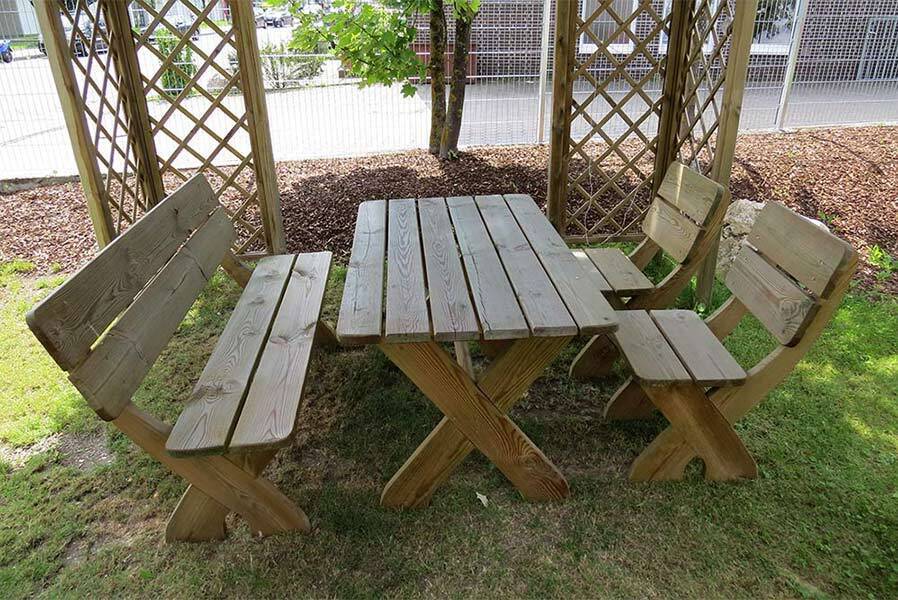 1111z7z9pEHRsFPNJ Gartenbank aus Holz KDI 3 Sitzer 150 cm Sitzbank rustikal für den Garten Bank