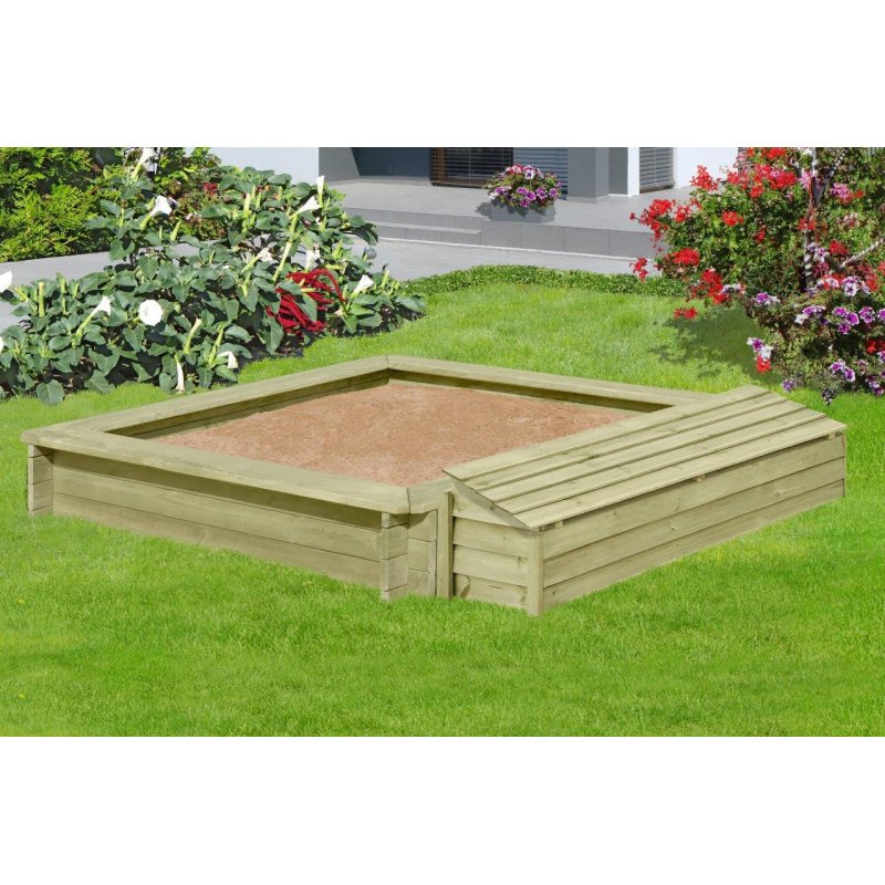 Holzbox aus Holz imprägniert mit Klappdeckel 147x43 cm, Höhe 39 cm Aufbewahrungsbox