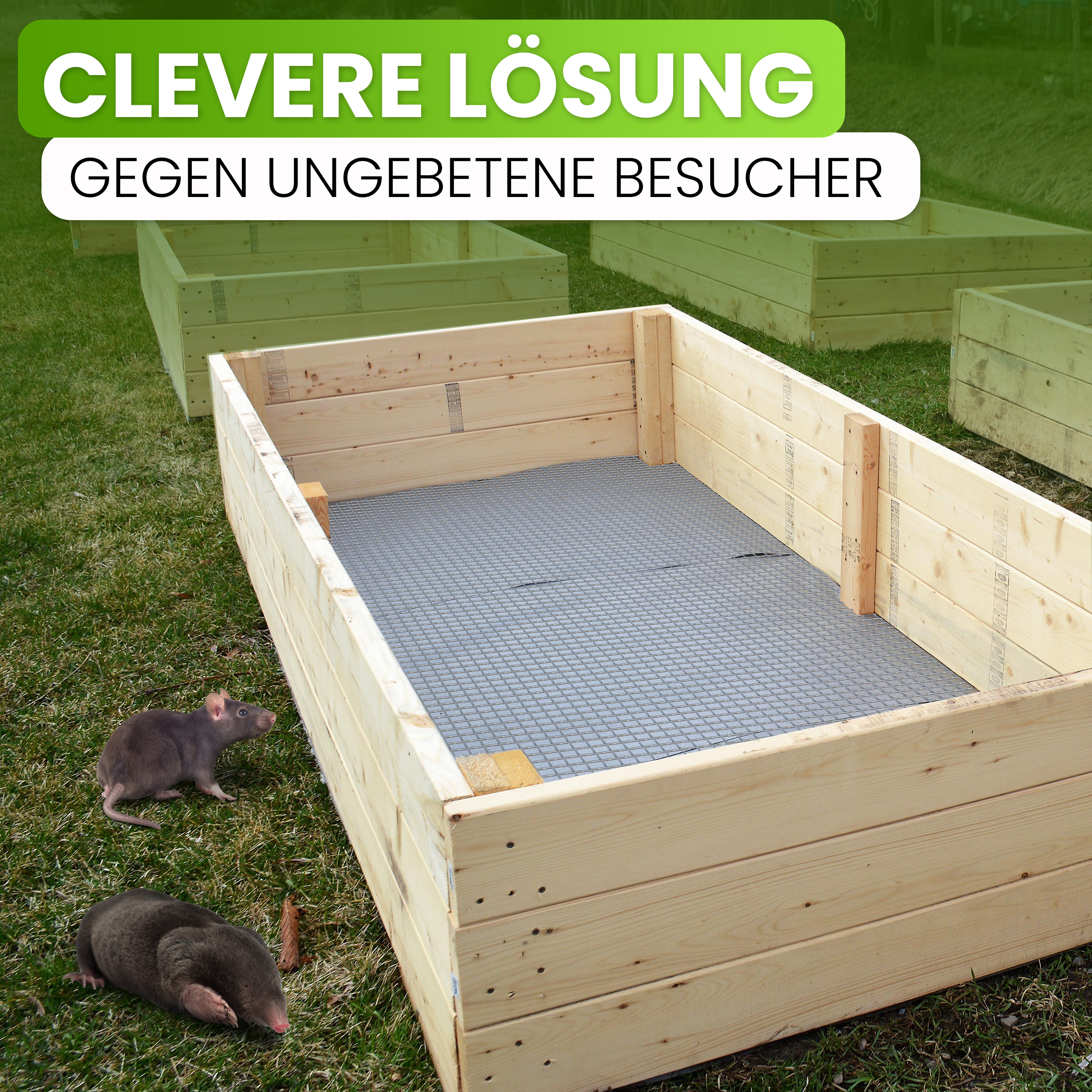 Mausgitter 210x110 cm Wühlmausgitter Wühlmausschutz Metallgitter für Hochbeet