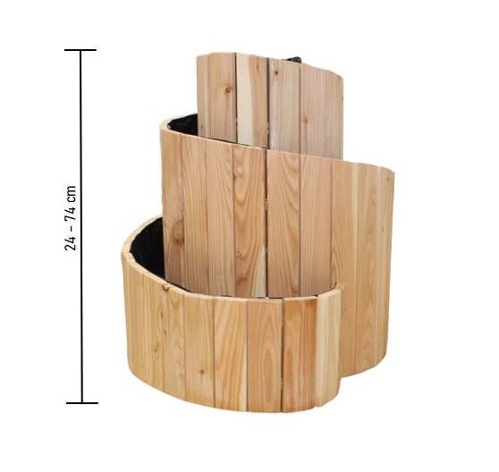 Kräuterschnecke Ø 65 cm aus Lärche natur Kräuterspirale Pflanzspirale Kräuterbeet